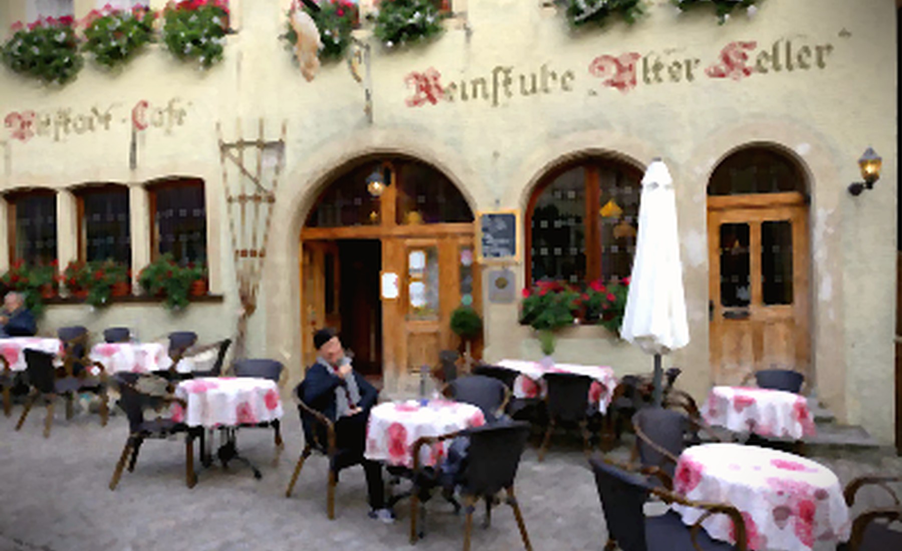 Aussenansicht vom Gasthaus Alter Keller in Rothenburg